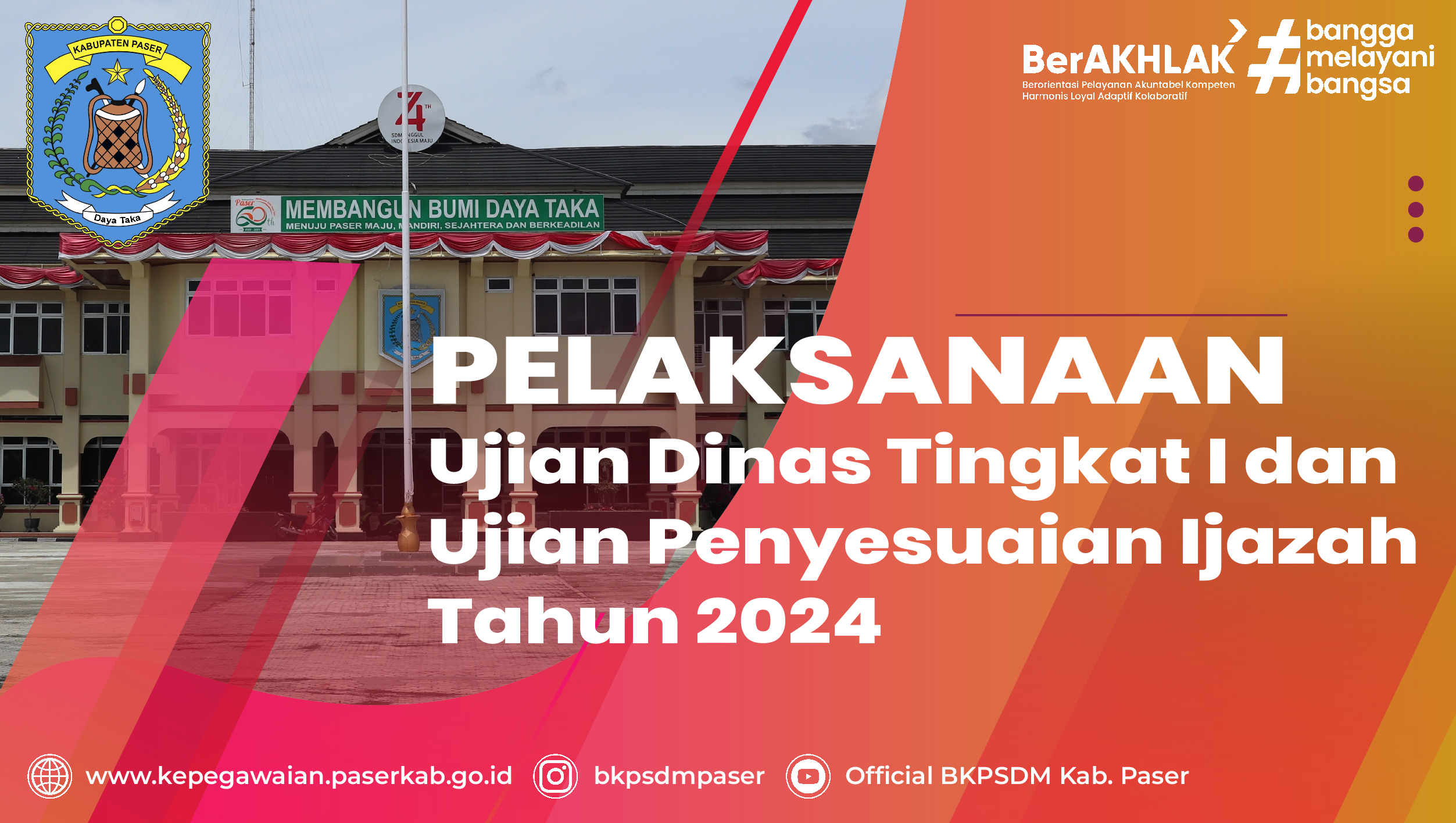 Pelaksanaaan Ujian Dinas (UDI) Tingkat I dan Ujian Penyesuaian Ijazah (UPI) di Lingkungan Pemerintah Kabupaten Paser Tahun 2024