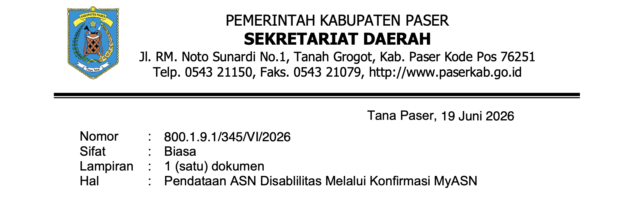 Pendataan ASN Disabilitas Melalui Konfirmasi ASN Digital MyASN